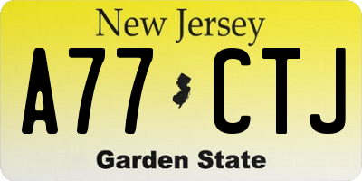 NJ license plate A77CTJ