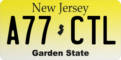 NJ license plate A77CTL