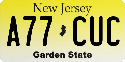 NJ license plate A77CUC