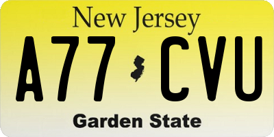 NJ license plate A77CVU