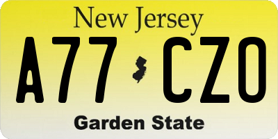 NJ license plate A77CZO