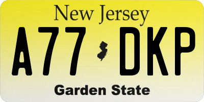 NJ license plate A77DKP