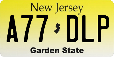 NJ license plate A77DLP