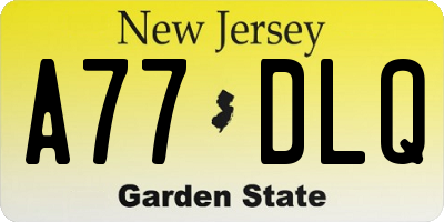 NJ license plate A77DLQ
