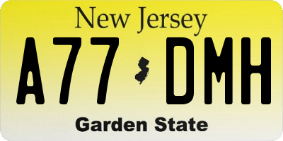 NJ license plate A77DMH