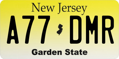 NJ license plate A77DMR