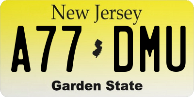 NJ license plate A77DMU