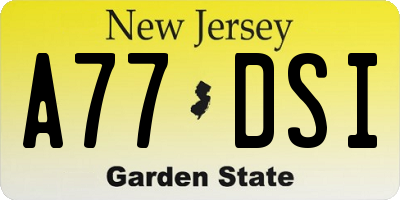 NJ license plate A77DSI