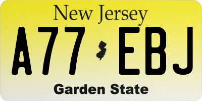 NJ license plate A77EBJ