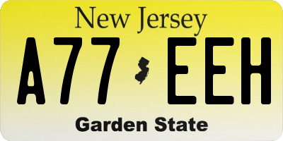 NJ license plate A77EEH