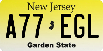 NJ license plate A77EGL