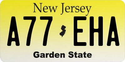 NJ license plate A77EHA