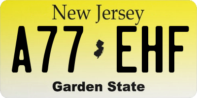 NJ license plate A77EHF