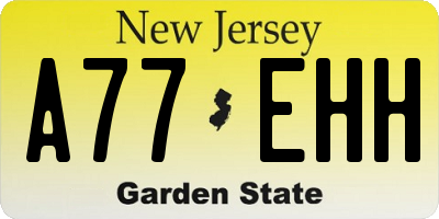 NJ license plate A77EHH