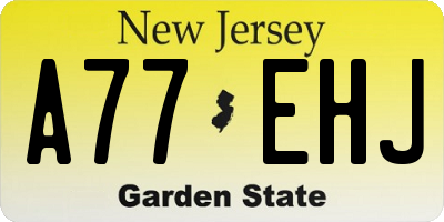 NJ license plate A77EHJ