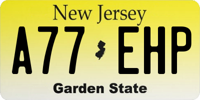 NJ license plate A77EHP