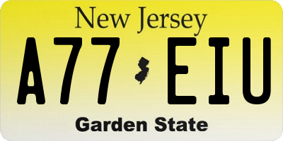 NJ license plate A77EIU