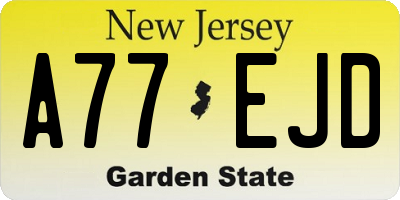 NJ license plate A77EJD
