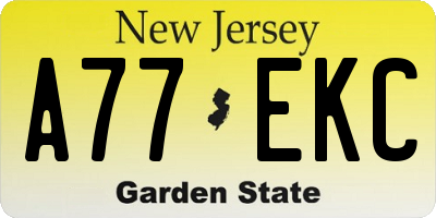 NJ license plate A77EKC