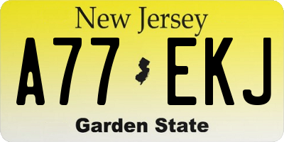 NJ license plate A77EKJ