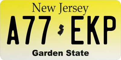 NJ license plate A77EKP