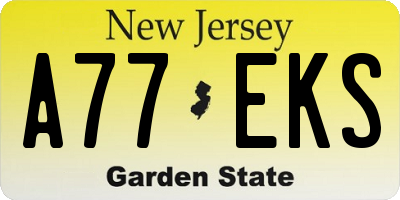 NJ license plate A77EKS