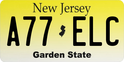 NJ license plate A77ELC