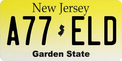 NJ license plate A77ELD