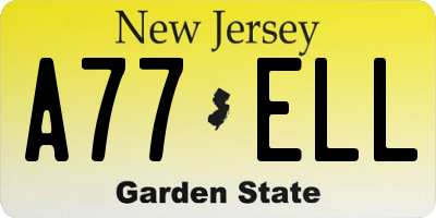 NJ license plate A77ELL
