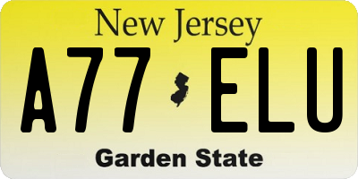 NJ license plate A77ELU