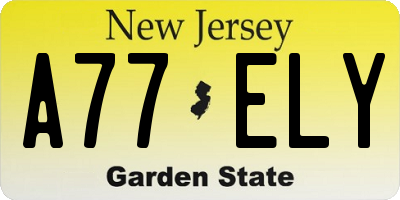 NJ license plate A77ELY