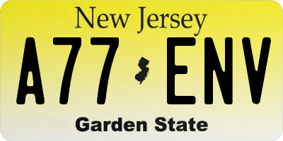 NJ license plate A77ENV