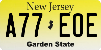 NJ license plate A77EOE