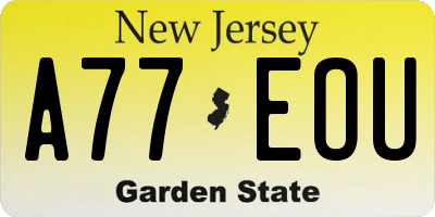 NJ license plate A77EOU