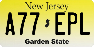 NJ license plate A77EPL