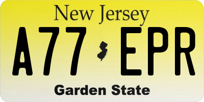 NJ license plate A77EPR