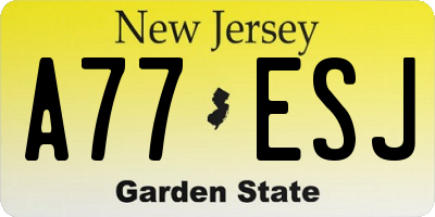 NJ license plate A77ESJ