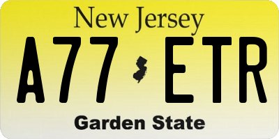 NJ license plate A77ETR