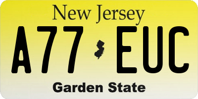 NJ license plate A77EUC