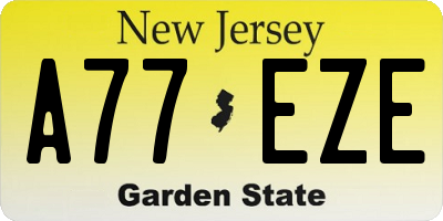 NJ license plate A77EZE