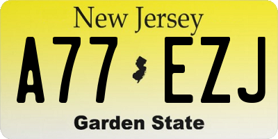 NJ license plate A77EZJ