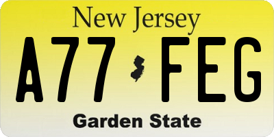 NJ license plate A77FEG