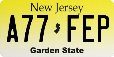 NJ license plate A77FEP