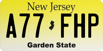 NJ license plate A77FHP