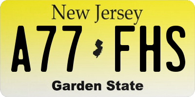 NJ license plate A77FHS