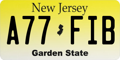 NJ license plate A77FIB