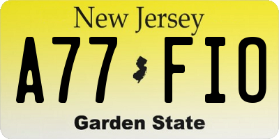 NJ license plate A77FIO