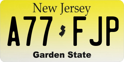 NJ license plate A77FJP