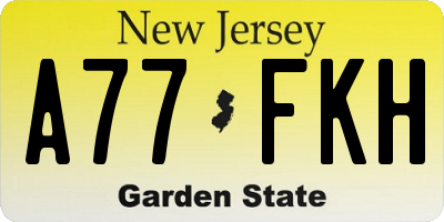 NJ license plate A77FKH