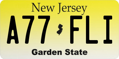 NJ license plate A77FLI